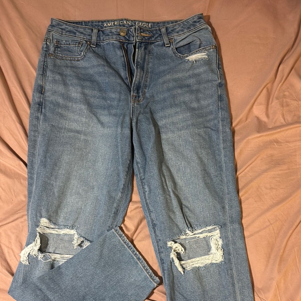 American Eagle Distressed Mom Jeans